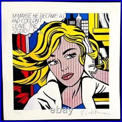 Roy Lichtenstein Lithograph M-Maybe Original COA Signed Stamped Limited