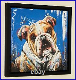 SAMANTHA ELLIS Limited Edition Print on Canvas of a Bulldog'Hard Stare' + COA