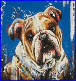 SAMANTHA ELLIS Limited Edition Print on Canvas of a Bulldog'Hard Stare' + COA