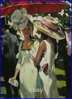 SHERREE VALENTINE DAINES Limited Edition Canvas Board Glamorous Ladies Ascot COA