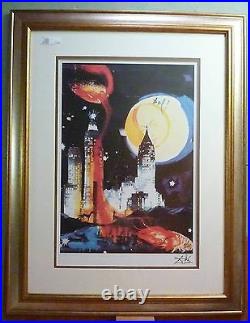 Salvador Dali Manhattan Skyline Framed Limited Edition W Coa Museum Quality