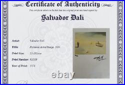 Salvador Dali, Original Hand-signed Lithograph with COA & Appraisal of $3,500