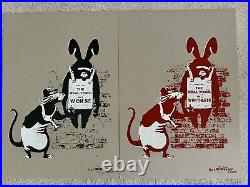 Set Of Two Signed Prints By The Real Not Banksy Front Limited Edition With COA