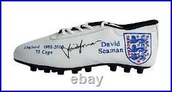 Signed England David Seaman England Football Boot Limited Edition AFTAL COA