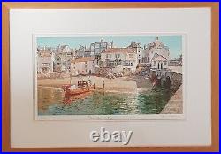 Signed Limited Edition Print 5/100 TOWN BEACH, ST IVES Nancy Bailey. With COA