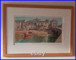 Signed Limited Edition Print 5/100 TOWN BEACH, ST IVES Nancy Bailey. With COA