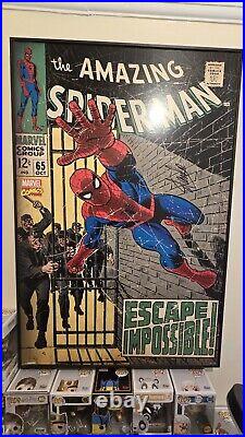 Signed Stan Lee Canvas The Amazing Spiderman 1968 #65 With COA