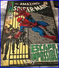 Signed Stan Lee Canvas The Amazing Spiderman 1968 #65 With COA