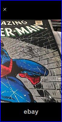 Signed Stan Lee Canvas The Amazing Spiderman 1968 #65 With COA