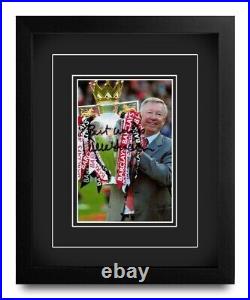 Sir Alex Ferguson Signed 6x4 Photo 10x8 Picture Frame Manchester United + COA