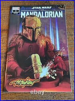 Star Wars The Mandalorian #3 Mike Mayhew Signed Coa Variant Limited To 800 Rare
