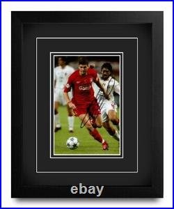 Steven Gerrard Hand Signed 6x4 Photo 10x8 Picture Frame Liverpool England + COA