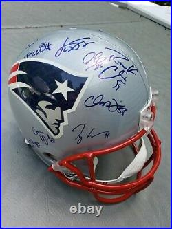 Superbowl 39 New England Patriots Signed Helmet Tom Brady & 14 more COA 75 limit