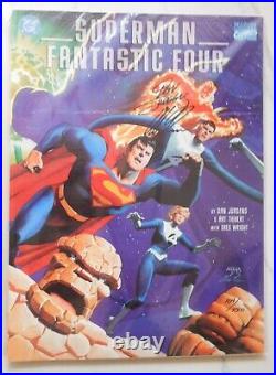 Superman Fantastic Four Treasury Dynamic Forces Signed Alex Ross Jurgens Df Coa