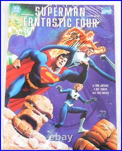 Superman Fantastic Four Treasury Dynamic Forces Signed Alex Ross Jurgens Df Coa