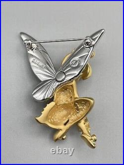 Swarovski Disney Signed Tinkerbell Sitting Pin Brooch Limited Edition MIB COA