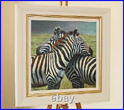 TONY FORREST Limited Edition Canvas on Board Print Zebras Nearest & Dearest +COA