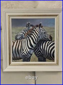 TONY FORREST Limited Edition Canvas on Board Print Zebras Nearest & Dearest +COA