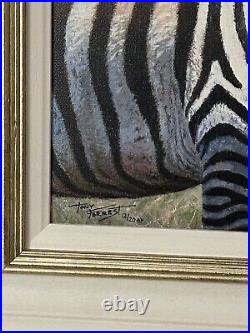 TONY FORREST Limited Edition Canvas on Board Print Zebras Nearest & Dearest +COA