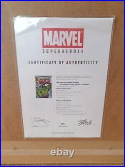 The Incredible Hulk 82 Signed Stan Lee COA Art Poster Boxed Canvas Framed Marvel
