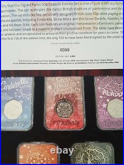 The Signed Panto 50p Coin Capsule Edition Set Limited to 4,995 COA number 99