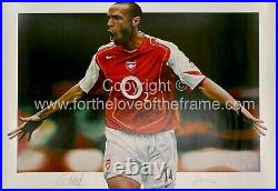 Thierry Henry Hand Signed Arsenal Limited Edition Football Art Poster COA AFTAL