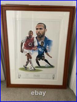 Thierry Henry Signed Limited Edition Painting By Gary Brandham COA Mounted
