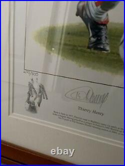 Thierry Henry Signed Limited Edition Painting By Gary Brandham COA Mounted
