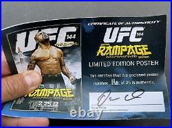 UFC 144 Limited Edition Event Poster, SBC, UFC, Rampage Jackson, Hand Signed Coa
