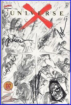 UNIVERSE X #1 DYNAMIC FORCES SIGNED x4 ALEX ROSS REMARKED DF COA SKETCH MARVEL