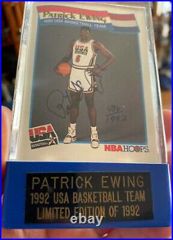 USA Basketball DREAM TEAM 1992 NBA Patrick Ewing Signed Limited Edition Card COA