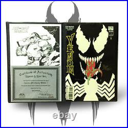 Venom #1 SIGNED BOB McLEOD! Limited B&W Glow in the Dark COA Grade 9.6-9.8