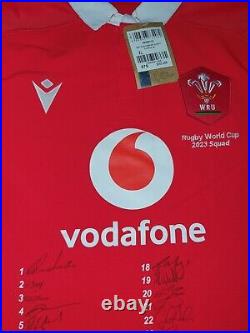 Wales 2023 Rugby World Cup Squad Signed Shirt Limited Edition With Wru Coa